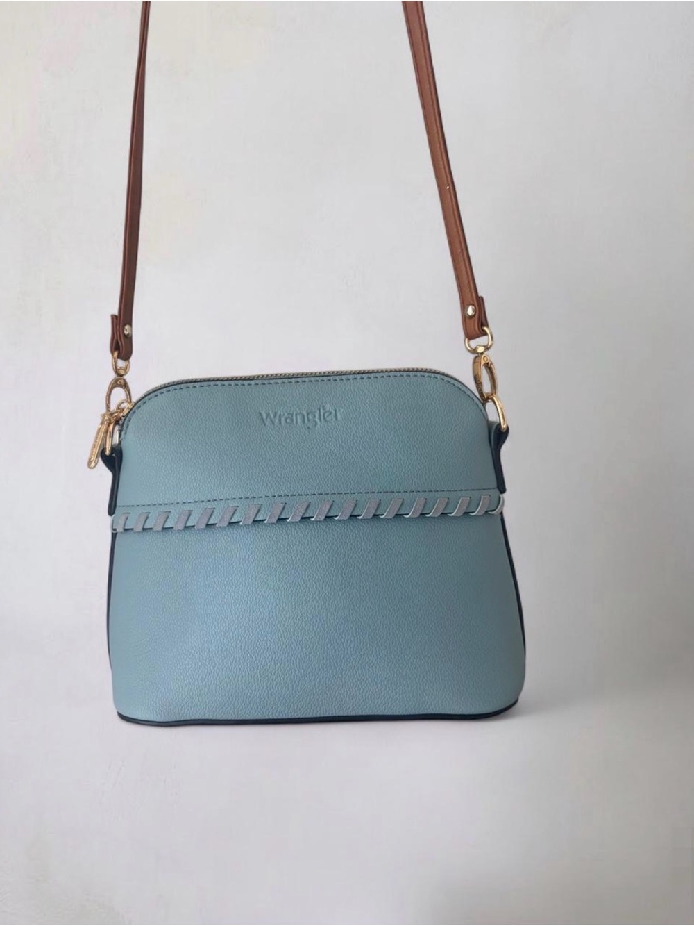 Wrangler Light Blue Dome Crossbody Bag - Excellent / Like New!